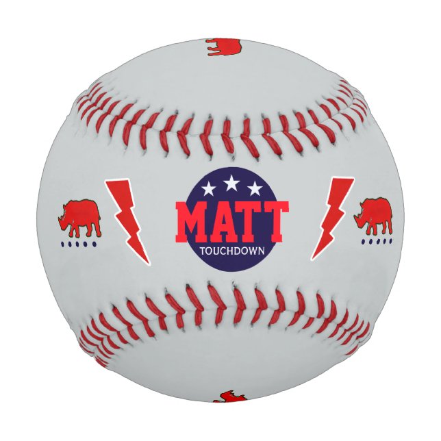touchdown personalized baseball (Front)