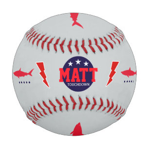 touchdown personalized with sharks and bolts baseball