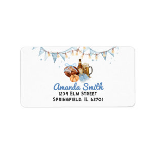Touchdown Tiny Toes Couples Baby Shower Address Label