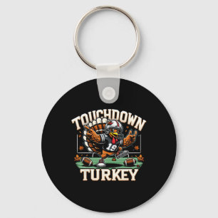 Touchdown Turkey Thanksgiving Footll Holiday Turke Keychain