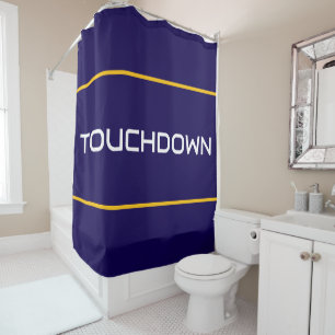 TOUCHDOWN White Text Orange Stripes On Navy Blue