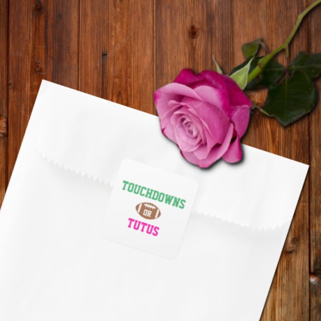 Touchdowns or Tutus Gender Reveal Classic Round Sticker (Creator Uploaded)
