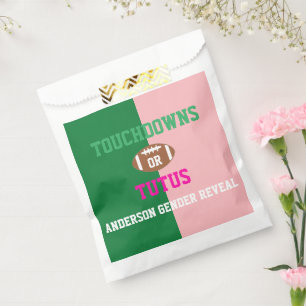 Touchdowns or Tutus Gender Reveal Favour Bag