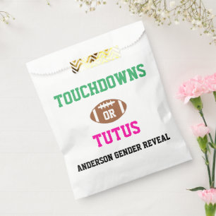 Touchdowns or Tutus Gender Reveal Favour Bag