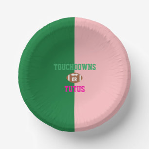 Touchdowns or Tutus Gender Reveal Paper Plate
