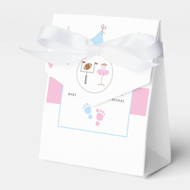 Touchdowns or Tutus Gender Reveal Party Favor Box (Front Side)