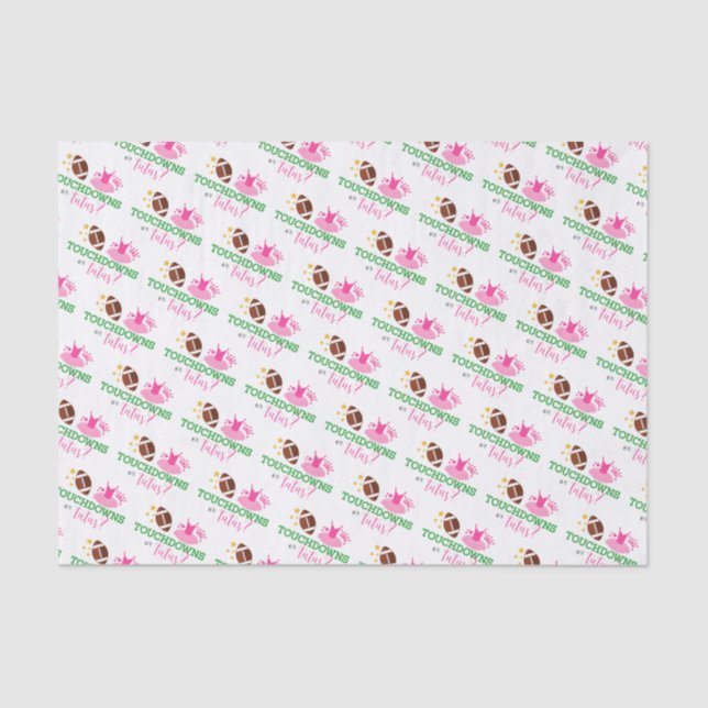 Touchdowns or Tutus Gender Reveal Party Tissue Paper (Front)