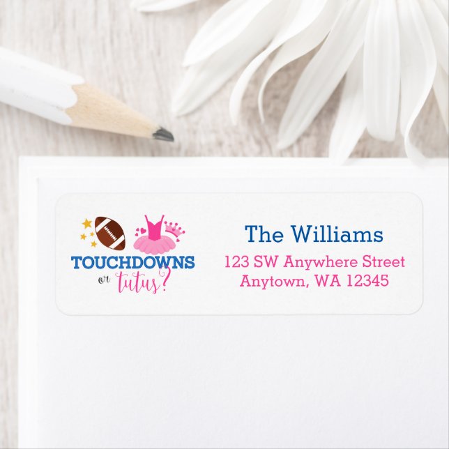 Touchdowns or Tutus Pink Blue Gender Reveal Party (Insitu)