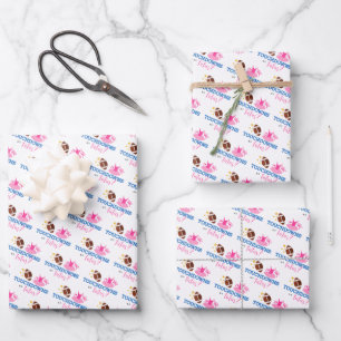 Touchdowns or Tutus Pink Blue Gender Reveal Party Wrapping Paper Sheet