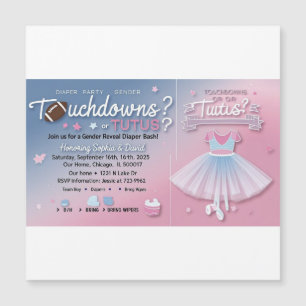 Touchdowns ou Tutus Genre Reveal Invitation   Dia