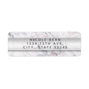 Touche de marbre blanc et gris tourbillonnant Rose