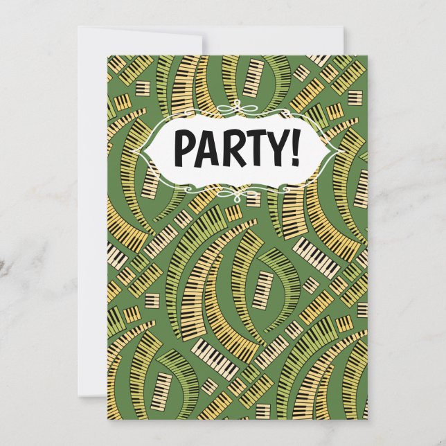 Touches de piano Invitation courbe (Devant)