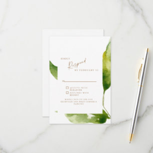 Touches de ressort Foliage Or & blanc carte RSVP