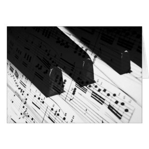 Touches et notes de piano - Carte de voeux/note bl