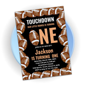 Touchez un Black Football Invitations Anniversaire