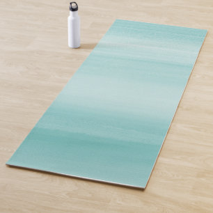 Touching Aqua Blue Watercolor Abstract #2 Yoga Mat