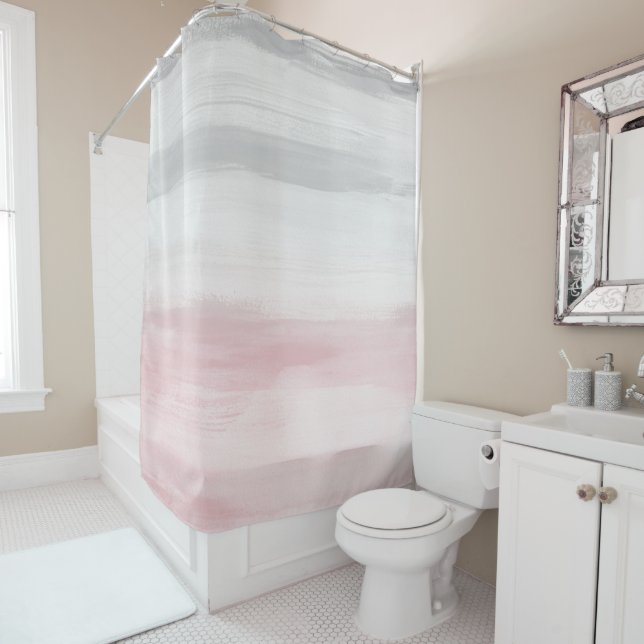 Touching Blush Grey Watercolor Abstract #5 #art (In Situ)