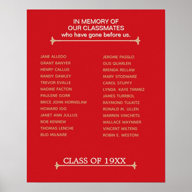 Touching, Class Reunion Memorial Tribute  Poster (Front)