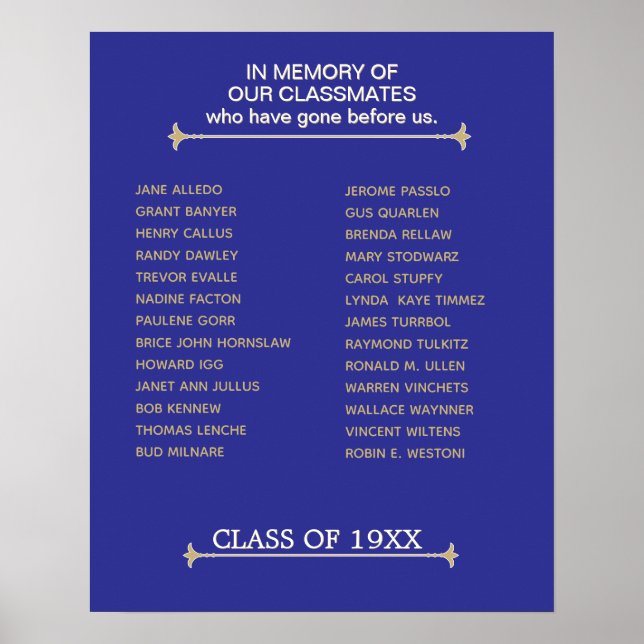 Touching, Class Reunion Memorial Tribute  Poster (Front)