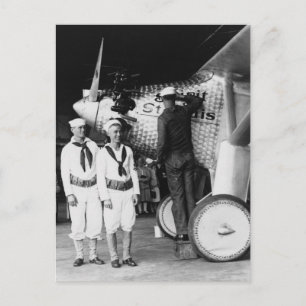 Touching Up the Spirit of St Louis: 1927 Postcard