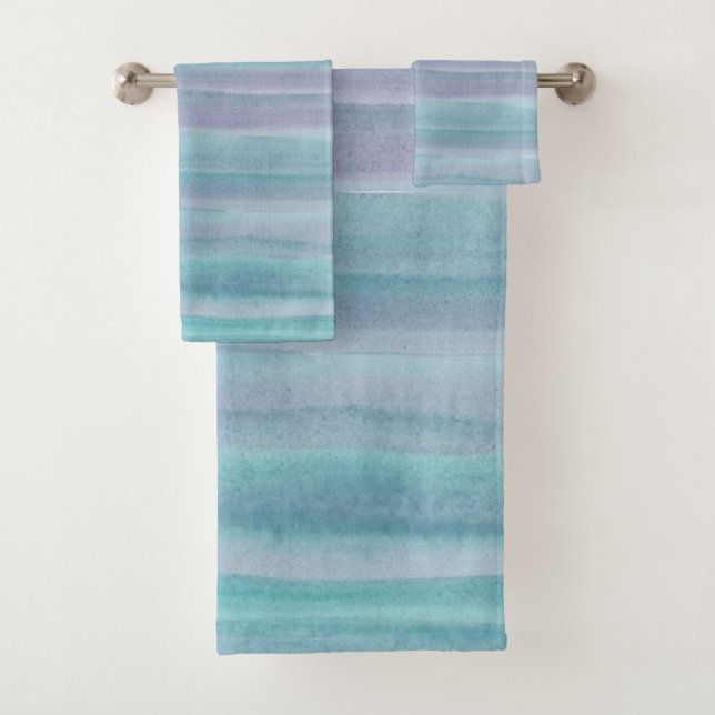 Touching Watercolor Abstract #4 Bath Towel Set (Insitu)