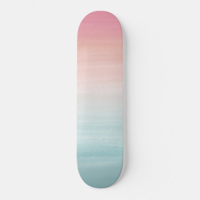 Touching Watercolor Abstract Beach  Dream #1 Skateboard (Front)