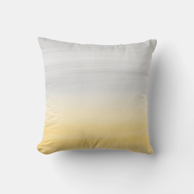 Touching Yellow Gray Watercolor Abstract #1 Throw Pillow (Front)
