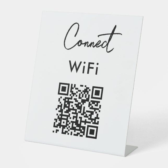 Touchless Menu QR Connect WiFi Pedestal Sign (Front)