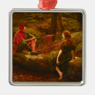 Touchstone and Audrey (Jester Teases Lady Lover) Metal Ornament