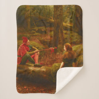 Touchstone and Audrey (Jester Teasing Lady Lover) Sherpa Blanket