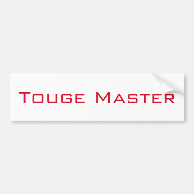 Touge Master Bumper Sticker (Front)