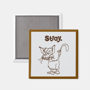 Tough Alley Cat Cartoon – Funny Tomcat Attitude Magnet