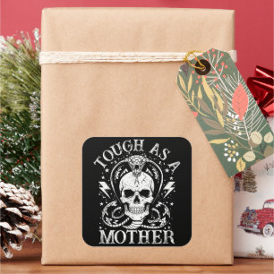 Tough As A Mother Funny Mom Motherhood Retro Humou Square Sticker