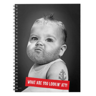 Tough Beared Baby Boy Notebook