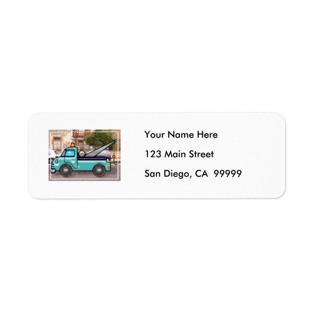 Tough Blue Tow Truck in the Street (Front)