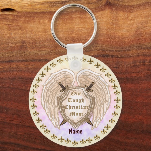 Tough Christian Mom  Keychain (Front)