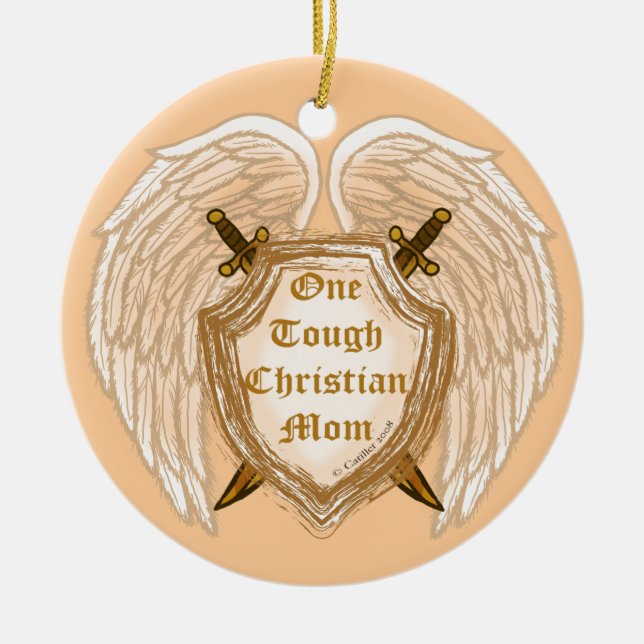 Tough Christian Mom  ornament (Front)