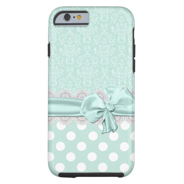 Tough coque Mint Green Damask iPhone 6 (Dos)