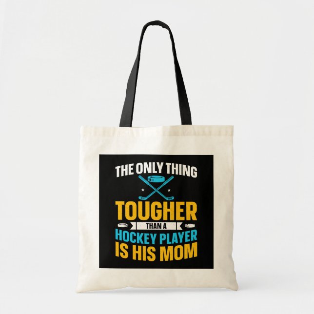 Tough Hockey Mom Square Tote Bag (Front)