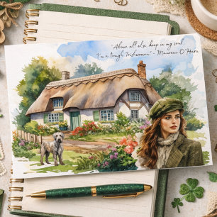 Tough Irish Woman Quote Postcard-Irish Cottage Holiday Postcard