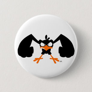 Tough lil' birdie :) button badge
