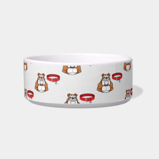 Tough & Loyal Bulldog Personalized Dog Bowl