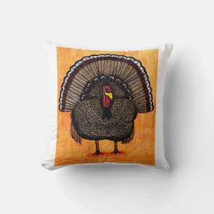 Tough Turkey Throw Pillow