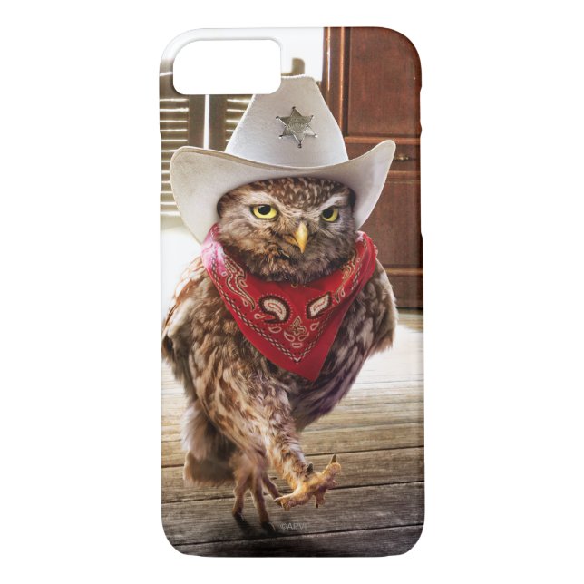 Tough Western Sheriff Owl with Attitude & Swagger Case-Mate iPhone Case (Back)