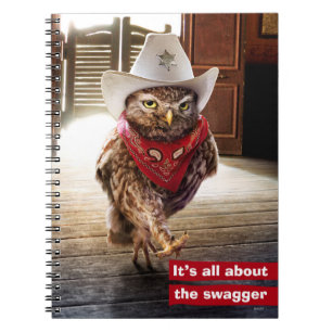 Tough Western Sheriff Owl with Attitude & Swagger Notebook