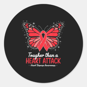 Tougher Than A Heart Attack Heart Disease Awarenes Classic Round Sticker