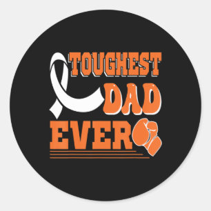 Toughest Dad Ever  Leukaemia Cancer Awareness  Classic Round Sticker
