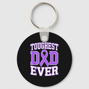 Toughest dad lupus awareness fighter sle purple keychain