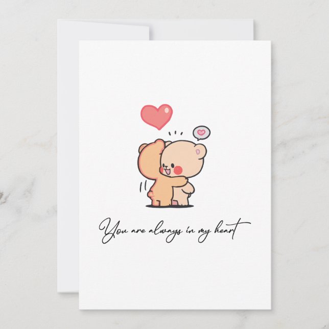 Toujours dans mon coeur Carte Saint Valentin (Devant)