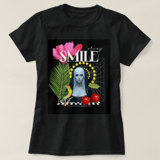 Toujours SMILE Moderne - T-shirt Collage Artistiqu